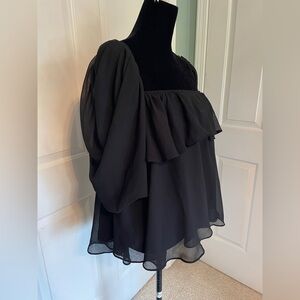 Do+Be Balck Ruffle Off Shoulder Top - size Medium